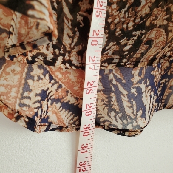 2/$35 Sale Semi Sheer Flowy Blouse  3/4 sleeves  Sz L - Picture 7 of 11